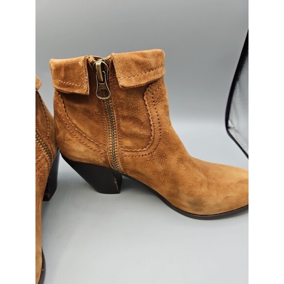 Sam Edelman Boots Womens 8.5 Brown Louie Suede Fringe Zip Ankle Western - Picture 6 of 12